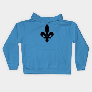 Fleur de lis plain BLACK Kids Hoodie